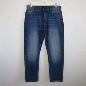 Kenneth Cole* Men's 1.5" Belt‎ Loop Denim Wash Dark Blue Jeans~ Size W34 x L30
